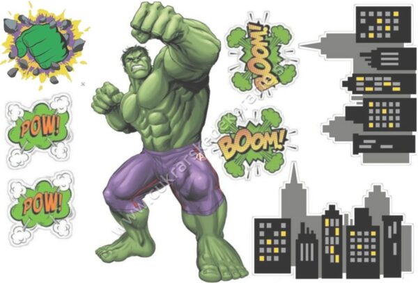 Fondánový obrázok - Hulk